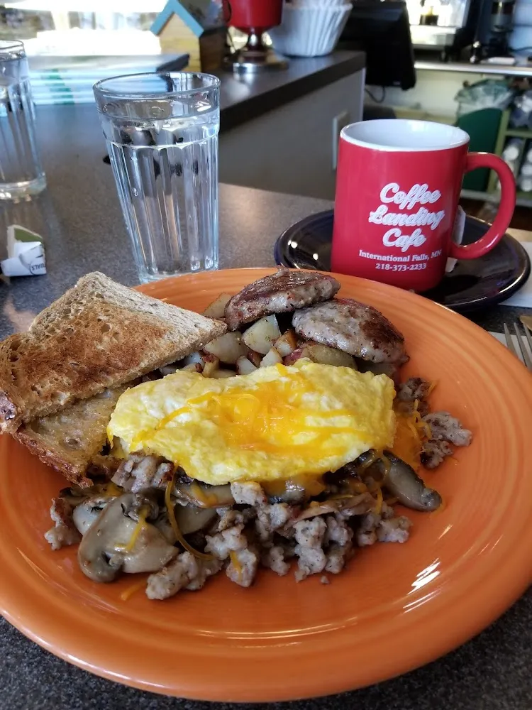 Loaded Hashbrowns with a Side of Sausage Patties